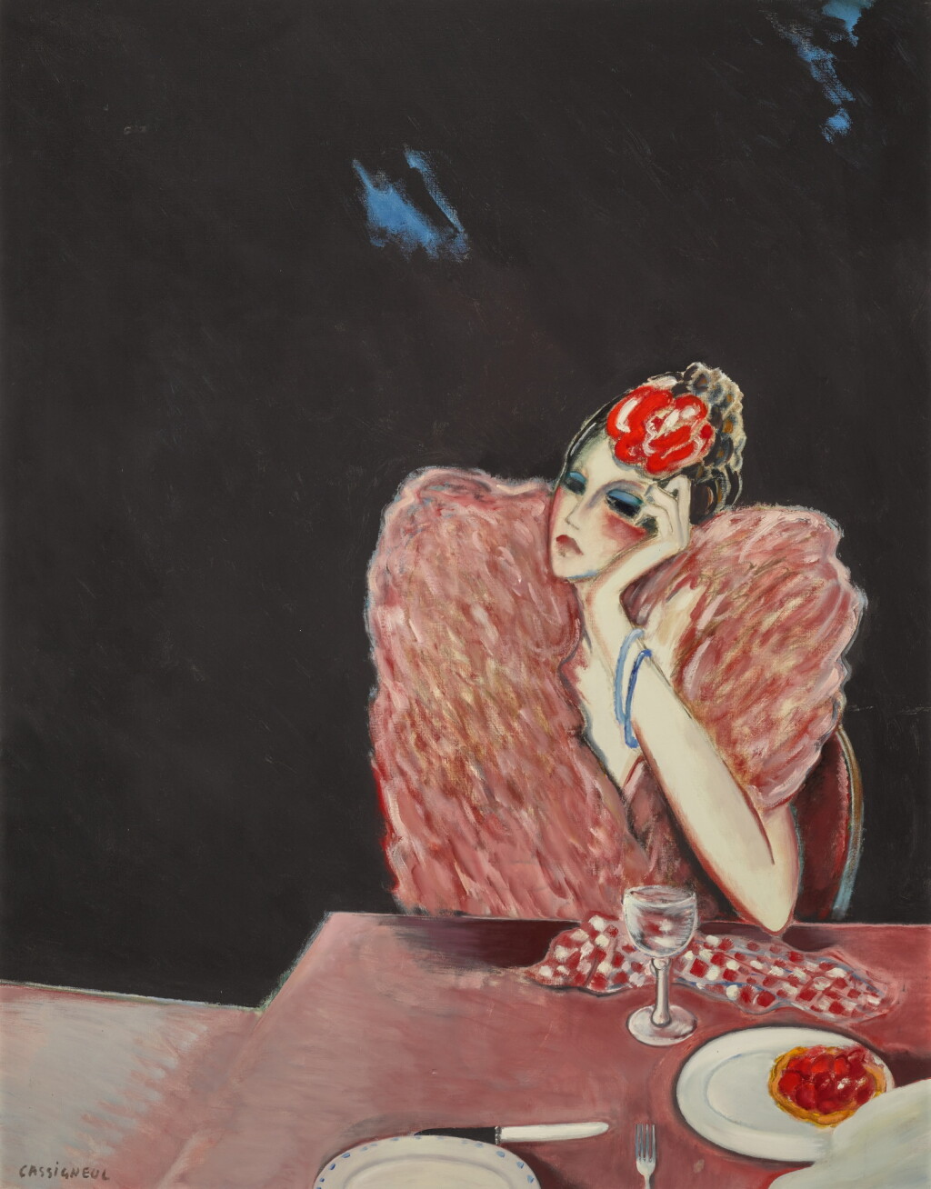 View full screen - View 1 of Lot 277. Femme rouge (le bracelet bleu).