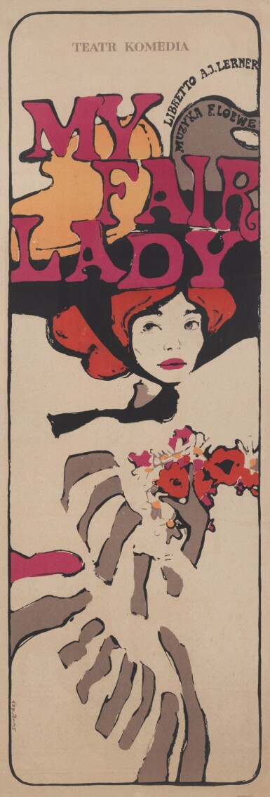 View full screen - View 1 of Lot 143. My Fair Lady (1964), first Polish release poster (1967).