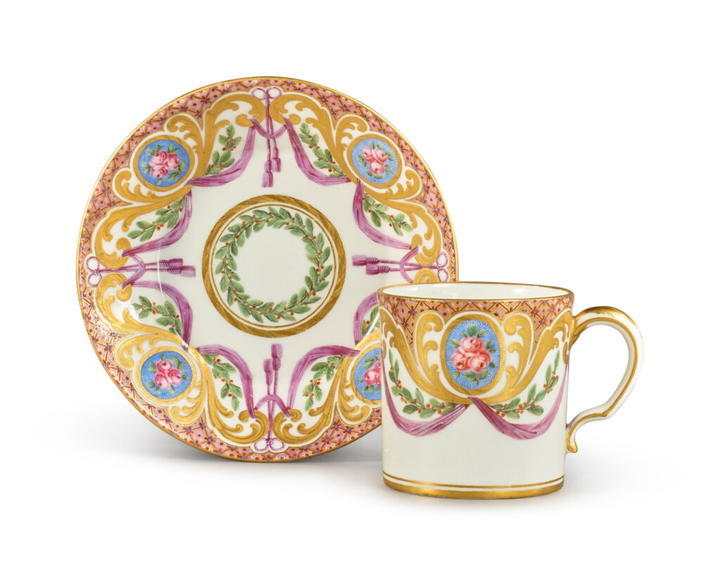 View full screen - View 1 of Lot 131. A Sèvres 'Frises Riches' Coffee Can and Saucer, Dated 1778.