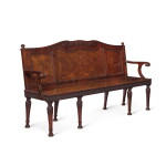 A George II Style Mahogany Hall Bench by H. Samuel after William and John Linnell, late 19th Century