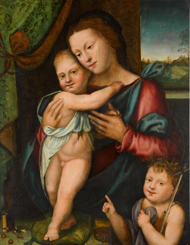 View full screen - View 1 of Lot 163. The Virgin and Child with Saint John the Baptist.