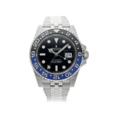View full screen - View 1 of Lot 19. ROLEX | REFERENCE 126710 GMT-MASTER II 'BATGIRL' A STAINLESS STEEL AUTOMATIC DUAL TIME WRISTWATCH WITH DATE AND BRACELET, CIRCA 2019.