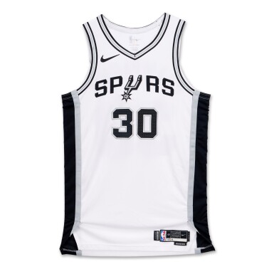 View full screen - View 1 of Lot 202. Julian Champagnie San Antonio Spurs 2024-2025 Kia NBA Tip-Off Game Worn Association Edition Jersey.