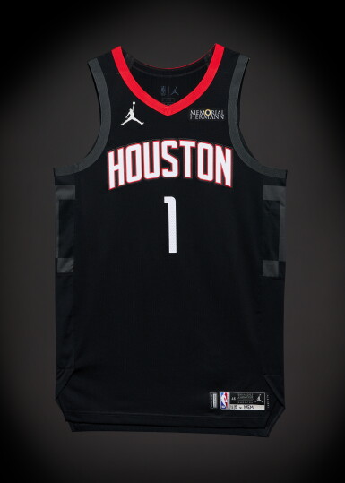 View full screen - View 1 of Lot 20. Amen Thompson Houston Rockets 2025-2026 Game Worn Statement Edition Jersey | Double-Double.
