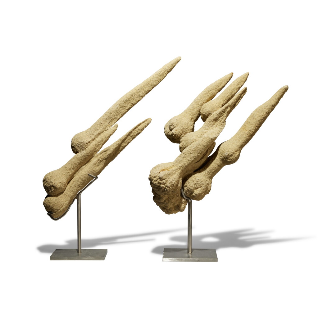 View full screen - View 1 of Lot 120. Pair of German Sand Spikes.