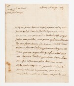 VOLTAIRE. Lettre autographe signée à M. Servan, avocat général. Ferney, 26 août 1769. 2 pages sur un feuillet in-8.