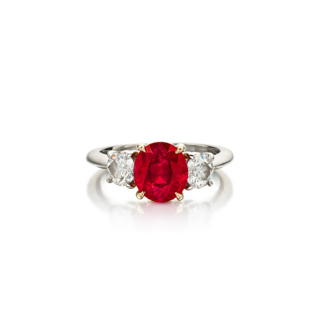 View full screen - View 1 of Lot 425. Ruby and Diamond Ring.