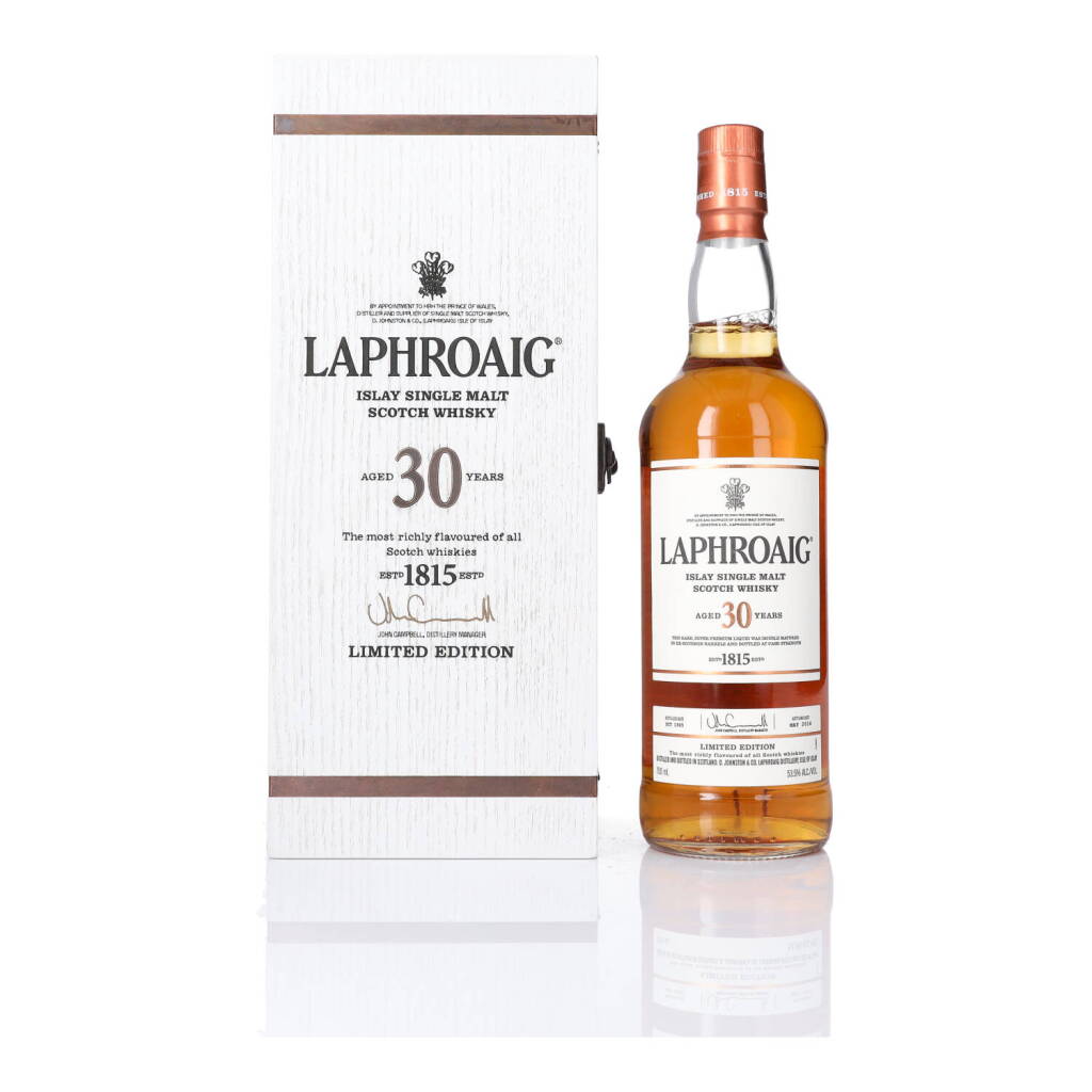 View full screen - View 1 of Lot 55. Laphroaig 30 Year Old 53.5 abv 1985 (1 BT 75cl).