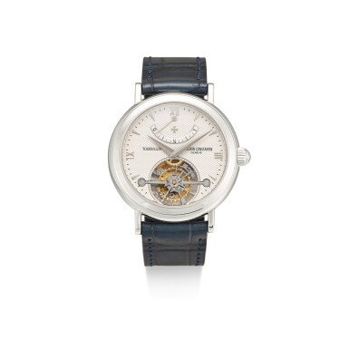 View full screen - View 1 of Lot 601. VACHERON CONSTANTIN | PATRIMONY TOURBILLON, REFERENCE 30050 A PLATINUM TOURBILLON WRISTWATCH WITH POWER RESERVE INDICATION, CIRCA 1994.