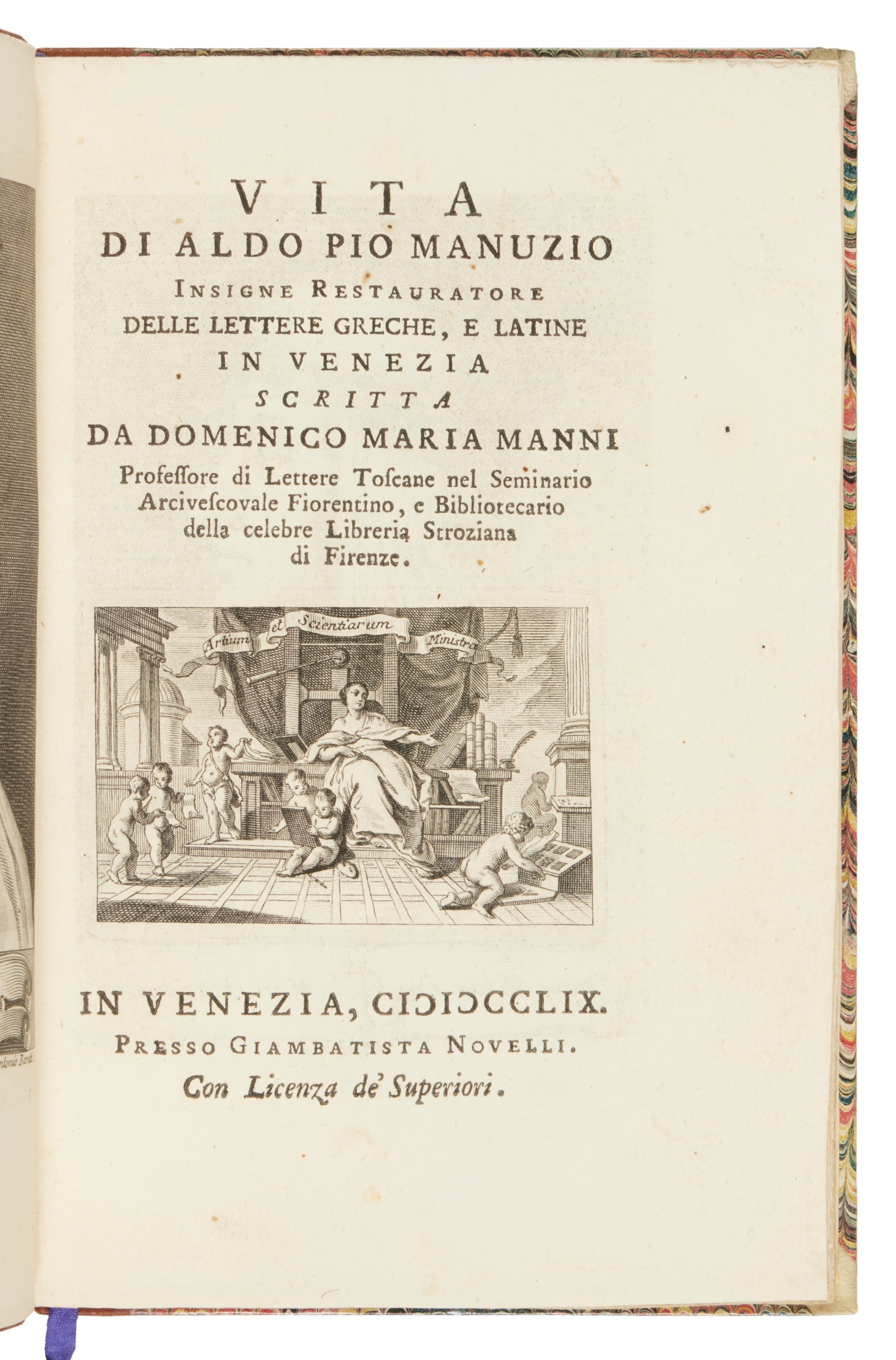Manni, Vita di Aldo Pio Manuzio, Venice, Novelli, 1759,