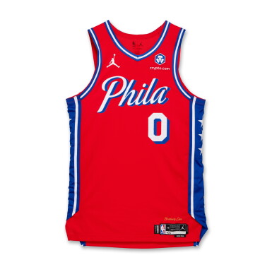 View full screen - View 1 of Lot 167. Tyrese Maxey Philadelphia 76ers 2024-2025 Game Worn Statement Edition Jersey .