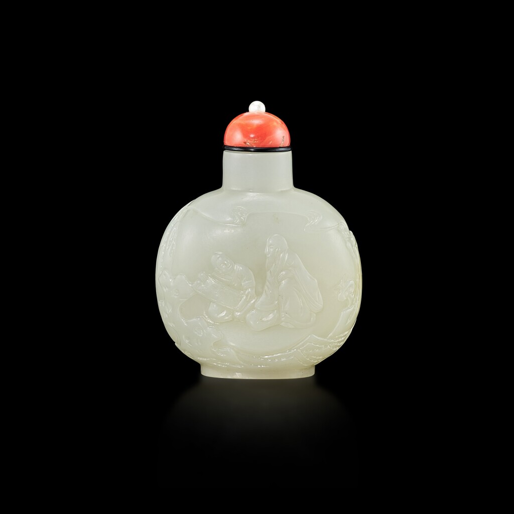 A White Jade immortal Snuff Bottle Qing Dynasty 18 19th Century a-white-jade-immortal-snuff-bottle-qing-dynasty-18-19th-century