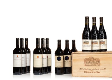 View full screen - View 1 of Lot 338. Châteauneuf du Pape, Domaine des Sénéchaux Rouge + Blanc Assortment Case 2011 (6 BT).