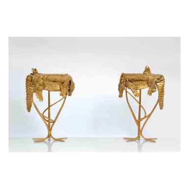 View full screen - View 1 of Lot 148. Pair of Croco-Consoles.