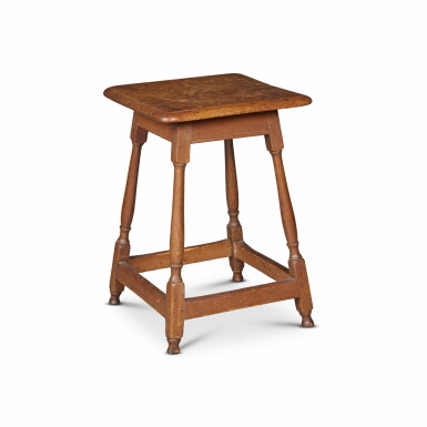 View full screen - View 1 of Lot 38. William and Mary Oak and Yellow Pine Splay Legged Table, Southeastern Pennsylvania, Circa 1750.