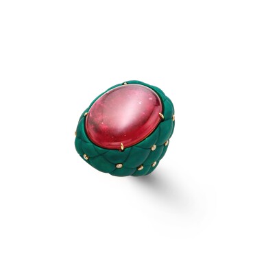 View full screen - View 1 of Lot 161. Jeweled Chesterfield Ring.