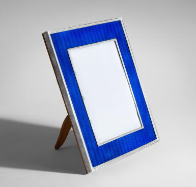 View full screen - View 1 of Lot 422. A Fabergé Silver and Guilloché Enamel Photograph Frame, Workmaster Hjalmar Armfelt, St Petersburg, 1908-1917.