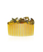 Peigne corne, émail et diamants | Horn, enamel and diamond comb