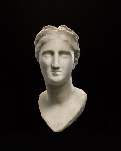 View full screen - View 1 of Lot 234. A Hellenistic Marble Portrait Head of a Ptolemaic Queen, 3rd/2nd Century B.C..
