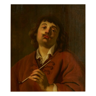 View full screen - View 1 of Lot 139. CIRCLE OF JACOB ADRIAENSZ BACKER | PORTRAIT OF A MAN SMOKING A PIPE (THE SENSE OF SMELL).