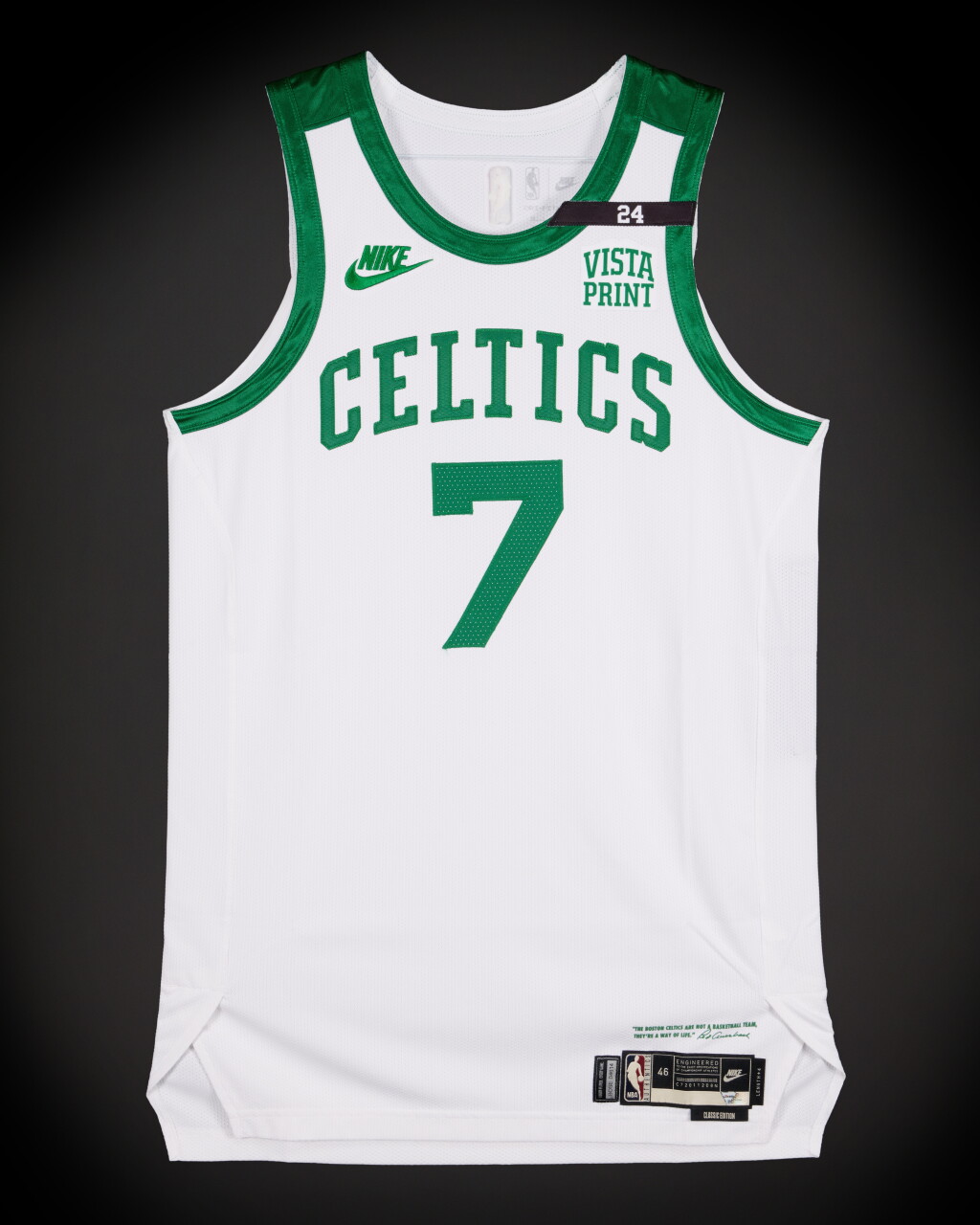 View full screen - View 1 of Lot 15. Jaylen Brown Boston Celtics 2021-2022 Game Worn Classic Edition Jersey .