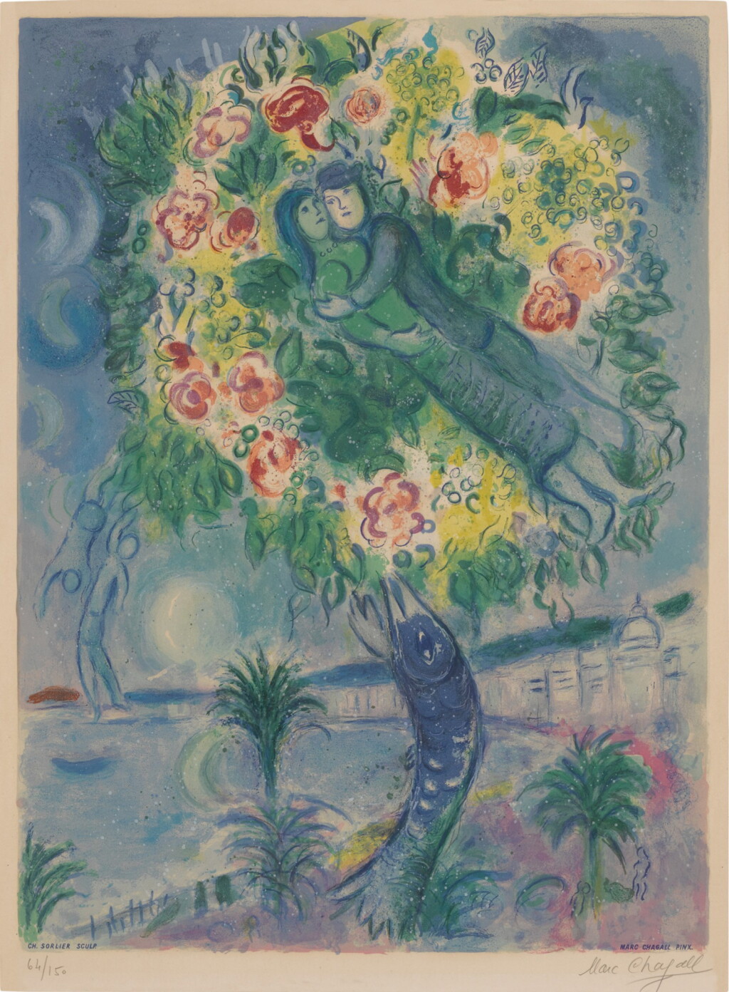 View full screen - View 1 of Lot 81. Couple and Fish (Mourlot CS 34).