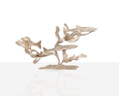 View full screen - View 1 of Lot 21. Élément de surtout de table Algues et Poissons 2, Série Histoires Naturelles.