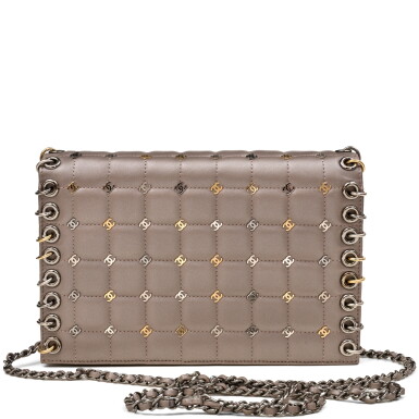 View full screen - View 1 of Lot 1157. Metallic Silver Quilted Lambskin CC Shoulder Bag Ruthenium Hardware, 2017.