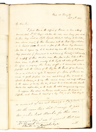 View full screen - View 1 of Lot 430. Suffolk, Correspondence and papers relating to the coastal militia, 1803-5.