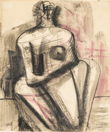 View full screen - View 1 of Lot 683. HENRY MOORE | SEATED WOMAN.