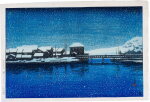 Kawase Hasui (1883-1957) | Port of Ebisu on Sado Island (Sado Ebisu minato) | Taisho period, early 20th century