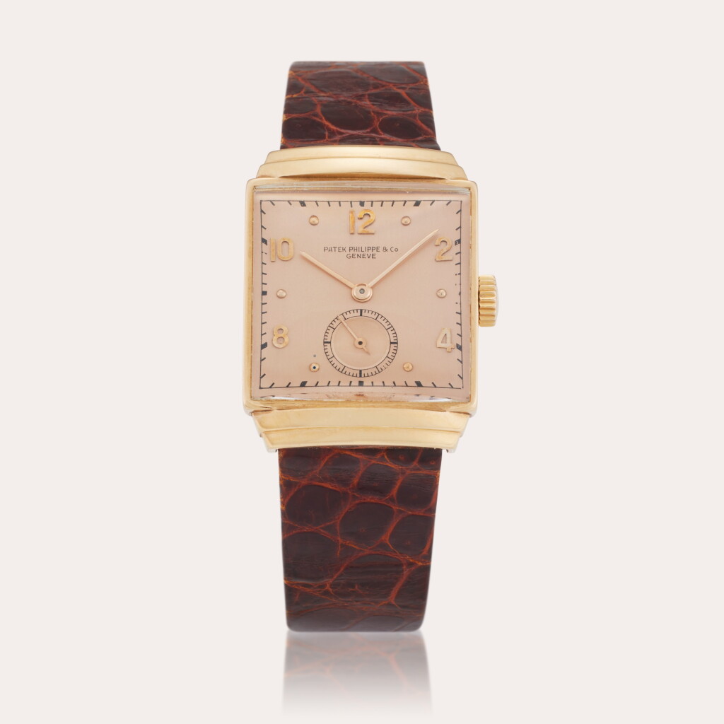 全萤幕检视 - 查看321Reference 1410 | A pink gold square wristwatch, Made in 1939的1