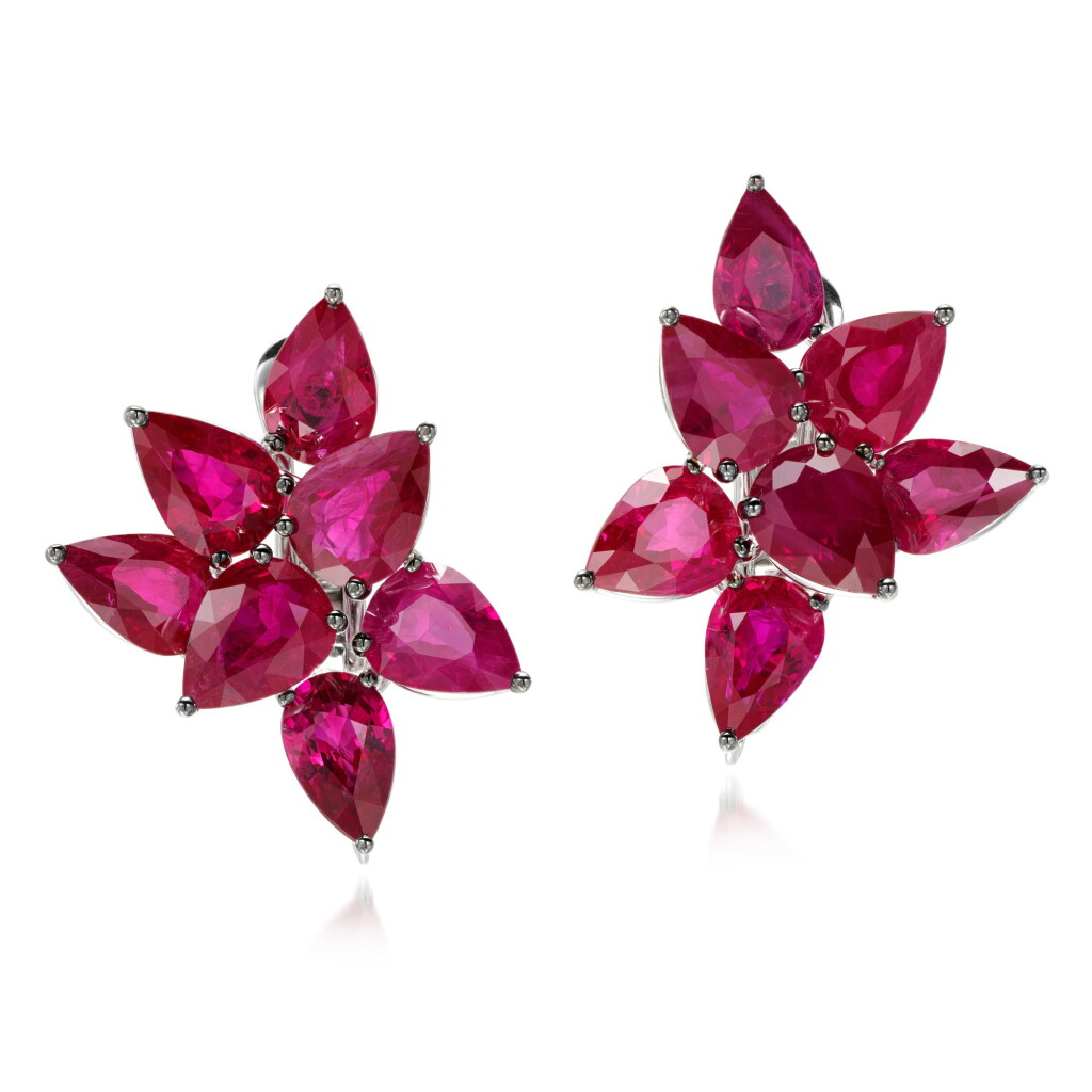 View full screen - View 1 of Lot 19. Graff | Pair of ruby earrings.