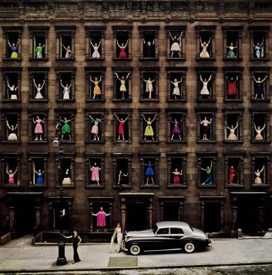 View full screen - View 1 of Lot 15. ORMOND GIGLI | 'NEW YORK CITY' (GIRLS IN THE WINDOWS), 1960.