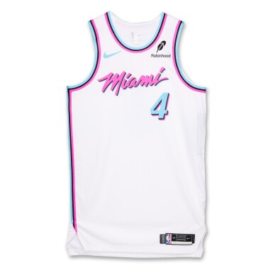 View full screen - View 1 of Lot 153. Isaiah Stevens Miami Heat 2024-2025 Game Issued Vice City Edition Jersey.