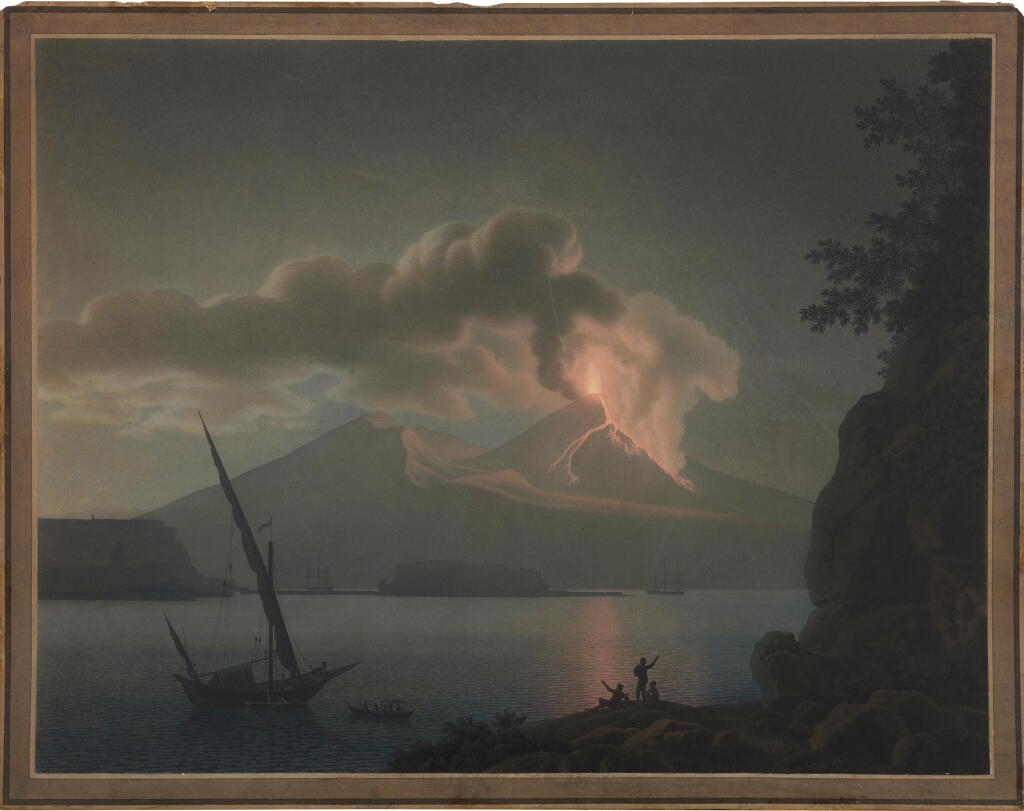 View full screen - View 1 of Lot 65. Eruption of Vesuvius at Night.