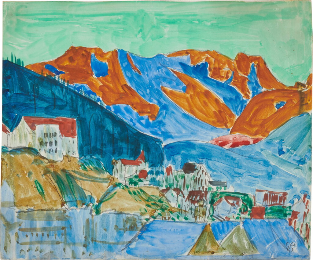 View full screen - View 1 of Lot 19. Davos mit Rhätikon, 1923.