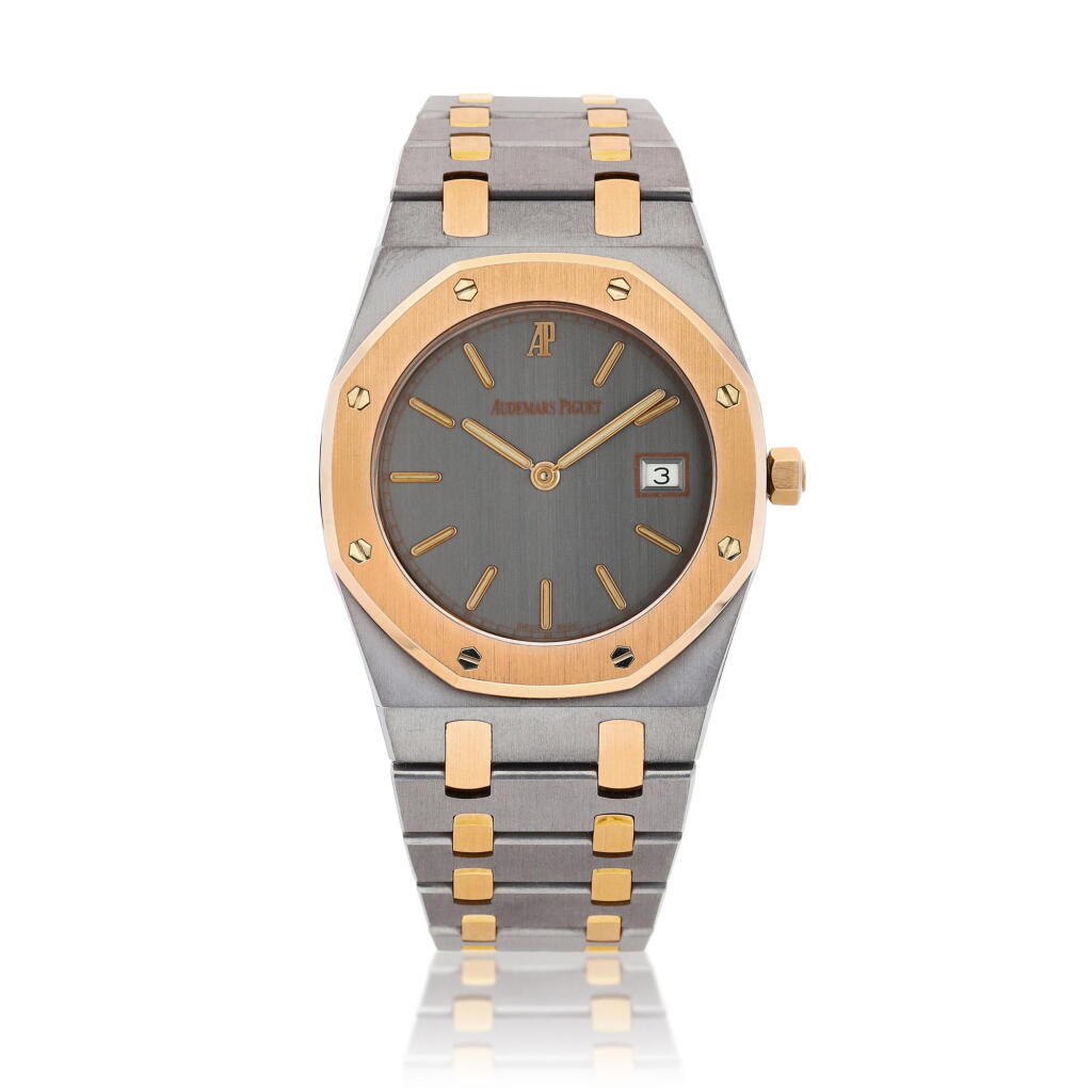 View full screen - View 1 of Lot 2036. Royal Oak, Reference 56175TR.OO.0789TR.01 | A pink gold and tantalum bracelet watch with date, Made in 1996 | 愛彼 |皇家橡樹系列 | 粉紅金及鉭金屬鏈帶腕錶,備日期顯示,1996年製.