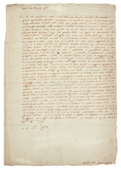 View full screen - View 1 of Lot 151. Pietro Aretino | Autograph letter signed, to Don Ferrante Gonzaga, Venice, 1553.