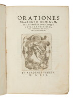 Accademia Veneziana, Orationes clarorum hominum, Venice, 1559, contemporary limp vellum
