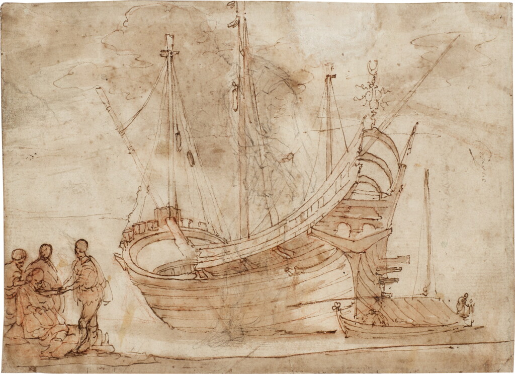 View full screen - View 1 of Lot 716. A harbour scene.