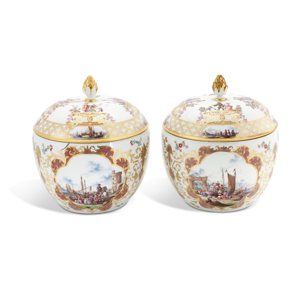 View full screen - View 1 of Lot 168. A pair of Meissen porcelain tureens and covers, circa 1735-1740.