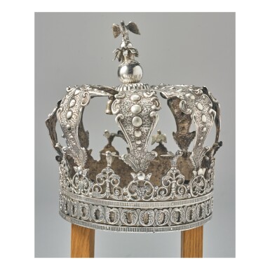View full screen - View 1 of Lot 64. A POLISH SILVER TORAH CROWN, AUGUST TEODOR WERNER, WARSAW, CIRCA 1870.