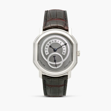 View full screen - View 1 of Lot 2390. Retrograde, Reference 2127 | A white gold wristwatch with retrograde hours, Circa 1995.