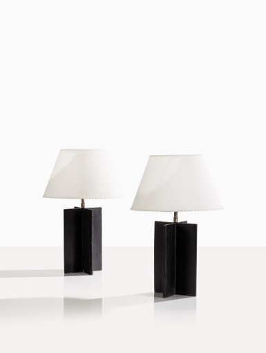 View full screen - View 1 of Lot 22. Paire de lampes Croisillon.