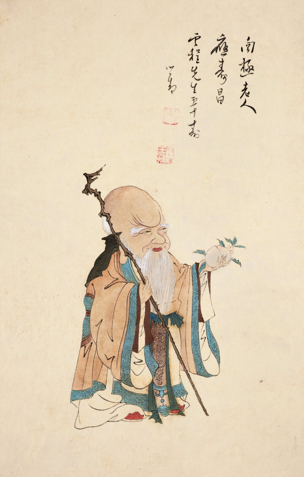 View full screen - View 1 of Lot 3120. 溥儒 南極仙翁 | Pu Ru, God of Longevity.