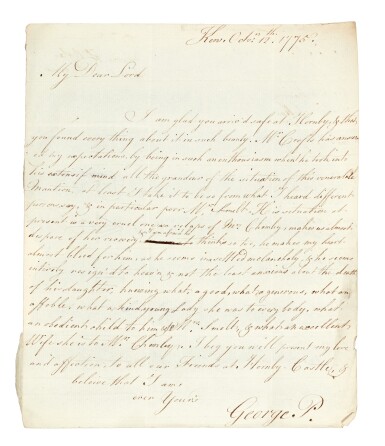 View full screen - View 1 of Lot 12. George IV, as Prince of Wales, and Prince Frederick, letters to the Earl of Holdernesse, and related papers.