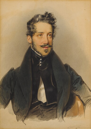 View full screen - View 1 of Lot 306. Half length portrait of an elegant young gentleman, traditionally identified as the Marquis du Blaisel.