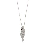 MOTHER-OF-PEARL, EMERALD AND DIAMOND 'LES OISEAUX LIBÉRÉS' PENDANT NECKLACE | 卡地亞 | 貝母 配 祖母綠 及 鑽石 'LES OISEAUX LIBÉRÉS' 吊墜項鏈