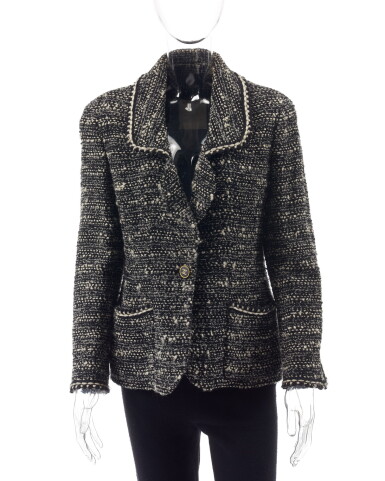 View full screen - View 1 of Lot 129. Black, grey and white wool jacket.